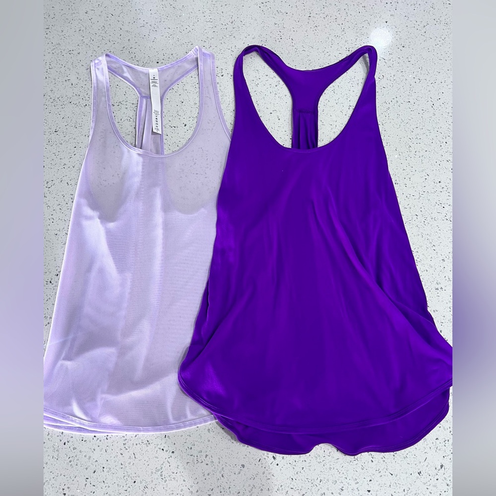 Lululemon Tanks Purple Light sheer purple Women's Racerback Tank Tops Sz 2 EUC - Picture 2 of 9